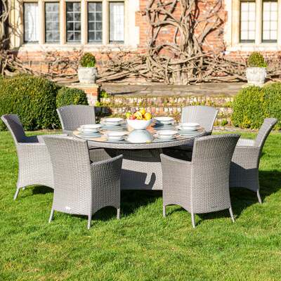 Bracken Outdoors Indiana 6 Seat Round Rattan Garden Furniture Set
