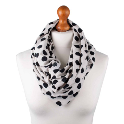 Palm and Pond Nursing Scarf - Cream with Black Spots