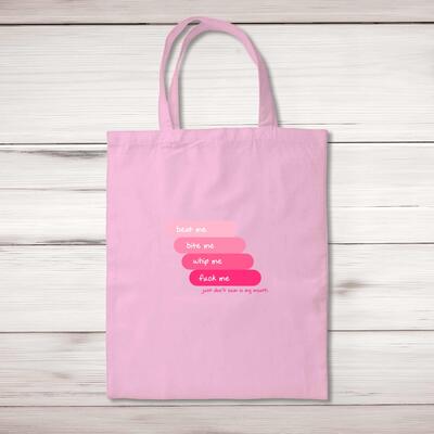 Beat Me Bite Me Whip Me Tote Bag