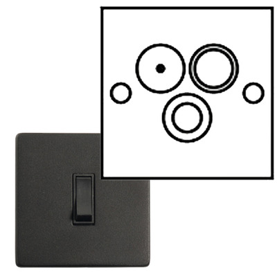 Triplex TV/FM/Satellite, Black Matt Finish, Black Inset Trim - YBK.616.BK MATT BLACK - NON-ISOLATED