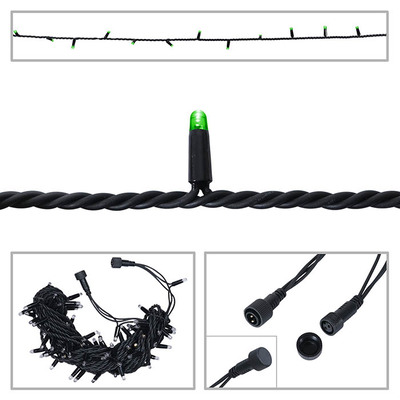 LED String Light Rubber Connectable Design in Green - 20m
