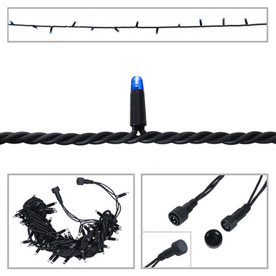 LED String Light Rubber Connectable Design in Blue - 20m
