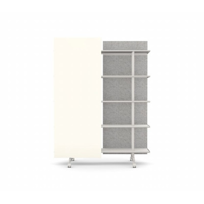 A08 Mobile Shelving Unit with Glass Writing Board