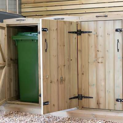 Wooden Wheelie Bin Storage Quad