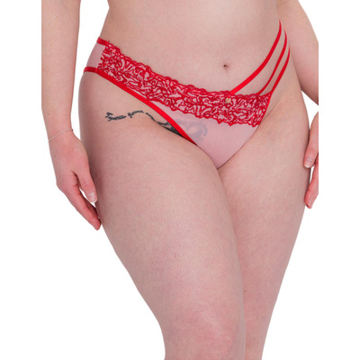 Scantilly by Curvy Kate Tantric Brazilian Brief - Pink/Red - S - 10