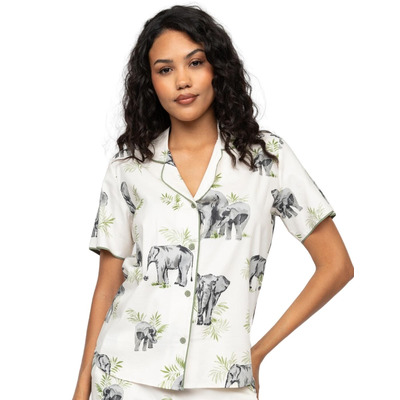 Cyberjammies Eloise Elephant Pyjama Top - Cream Mix - 4XL - 22
