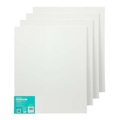 Exerz 50x60cm Canvas Panels 4pcs - 3mm Artist Canvas Board Blank 280gsm 100% Cotton