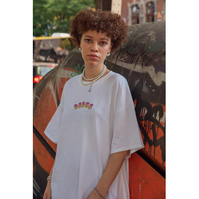 Tshirt in White with Watermelon Bubble Logo Print