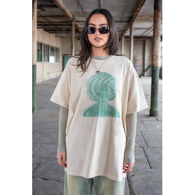 Short Sleeved T-Shirt in Sand with The Future Is Ours To Dream Print