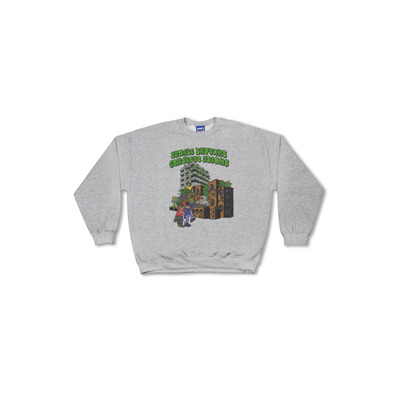 Sweatshirt in Heather Grey with Jungle Rhythms Concrete Dreams Print