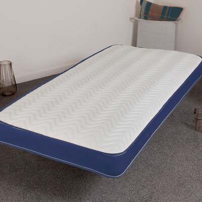 Starlight Beds™ Cool Touch Finish 7" Deep Children's Memory Foam with Spring Blue Border Mattress - 2ft6 Small Single Mattress (75cm by 190cm)