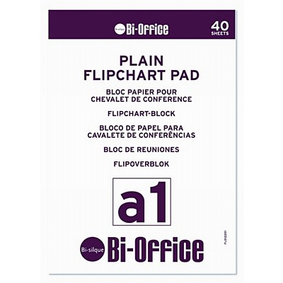 Bi-Office A1 Plain Flipchart Pads Pk5