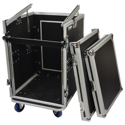 Rack Flight Case Case With 10U Sloping Top And 12U Bottom Space