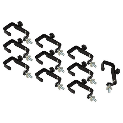 Pack 10 Lighting G Clamp Black Suitable For 50mm Bars, Supplied with Wing Nut