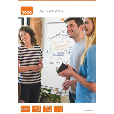 Nobo 1901631 Flipchart Pad Plain 20 Sheets