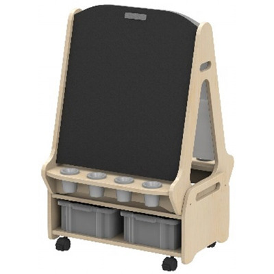 Double-Sided 2-Person Easel with Storage Trolley