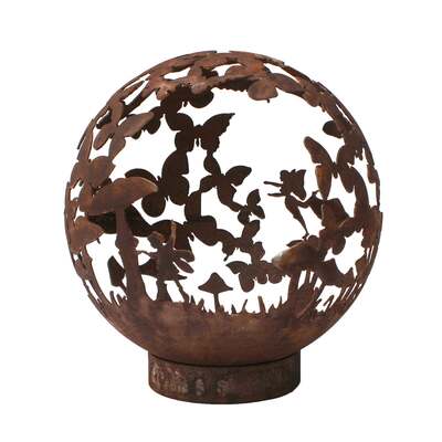 Garden Fire Ball 50cm Fairy Design with Rust Finish
