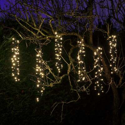 Noma Christmas Antique White Snowing Icicle LED Cascade Lights, 576 Bulbs