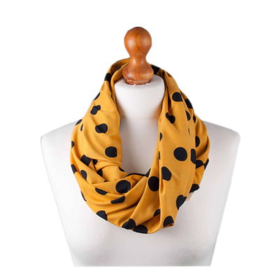 Palm and Pond Nursing Scarf - Yellow with Black Spots
