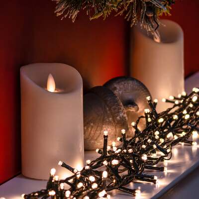 Warm White LED Multi-Function Christmas String Lights - 120, 240, 360, 480, 480 LEDs