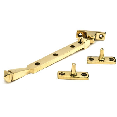 From The Anvil Avon Window Stay (8", 10" Or 12"), Polished Brass - 46712 POLISHED BRASS - 8"