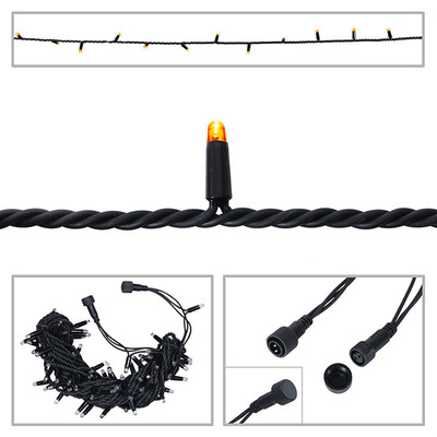 LED String Light Rubber Connectable Design in Orange - 20m