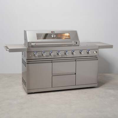 Draco Grills Z650 Deluxe 6 Burner Stainless Steel Barbecue with Integrated Sear Station, Mid June 2025