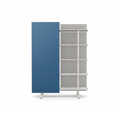 A08 Mobile Shelving Unit with Glass Writing Board