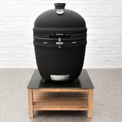 Draco Grills Teak Outdoor Kitchen 70cm Deep Low Table with Kamado 27Inch (69cm), Early June 2025
