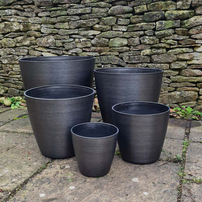 Dark Grey Plant Pots 5 Sizes Milan
