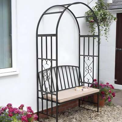 Garden Arch Bench Huntingdon with Cushion