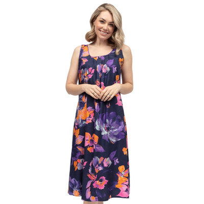 Cyberjammies Edie Floral Print Long Nightdress - Navy Mix - XL - 16