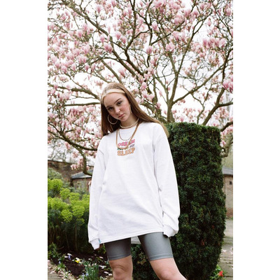 Long Sleeved T-shirt In White With Fruity Ravers Print