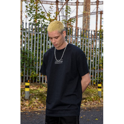 T-Shirt in Black with DBDNS Futuristic Logo Embroidery