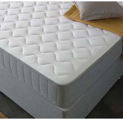 Starlight Beds 9" Deep Open Coil Stylish Grey Border Comfort Finish Memory Foam and Spring Mattress - 2ft6 Small Single Mattress (75cm by 190cm)