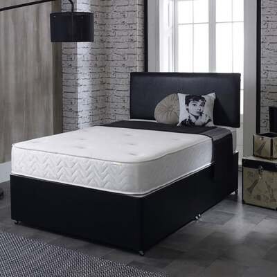 Starlight Beds™ Hand Tufted Luxurious Finish 8" Deep Memory Foam with 13.5g Spring White Mattress - 2ft6 Small Single Mattress (75cm by 190cm)