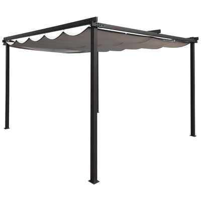 3 x 3m Steel Pergola Gazebo - Light Grey