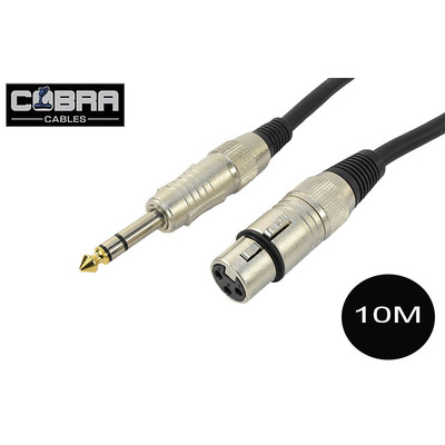 XLR (F) To Stereo 1/4 inch Jack Lead 10m