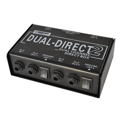 Dual Passive DI Box, HI/Lo Z Out, Lo Z in, XLR & 6.3mm Jack, Gnd Lift
