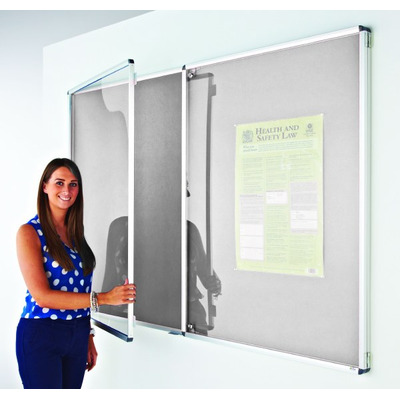 Eco-Sound Tamperproof Blazemaster Noticeboard 2400 x 1200mm Light Grey