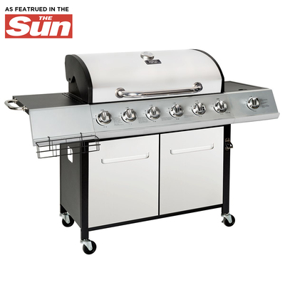 Sydney Premium 6 Burner Gas BBQ With Side Burner - Stainless Steel