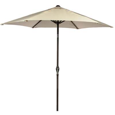 Bracken Outdoors Ecru 2.5m Crank and Tilt Round Garden Parasol - Graphite Pole