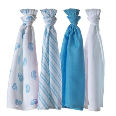 Cuski Mini Swandoodles Bamboo Muslins 4 Pack London cabs