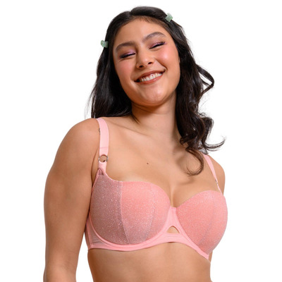 Curvy Kate Lift Off Padded Balcony Bra - Rose Sparkle - 30E