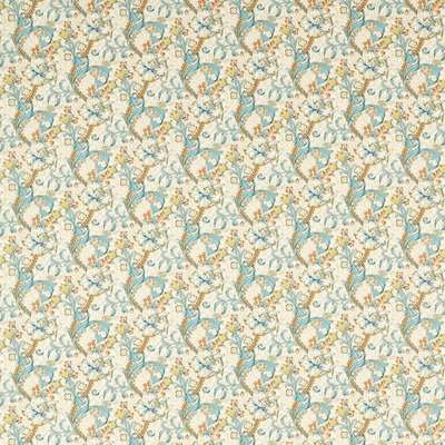 William Morris Golden Lily Fabric Linen Teal F1677/04 - By The Metre