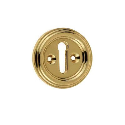 Frelan Hardware Parisian Standard Profile Escutcheon, Polished Brass - JV604PB POLISHED BRASS - STANDARD PROFILE (KEY HOLE)