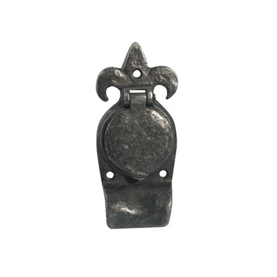 Frelan Hardware Fleur De Lys Cylinder Cover, Pewter Finish - PEW9 PEWTER FINISH