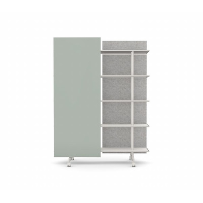 A08 Mobile Shelving Unit with Glass Writing Board