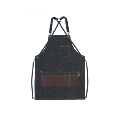 100% Denim Apron with Leather Details II