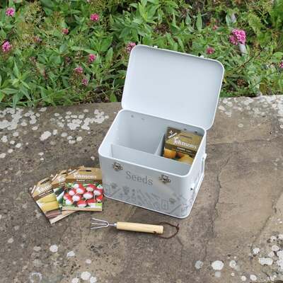 Seed Storage Tin with Seed Envelopes & Dividers